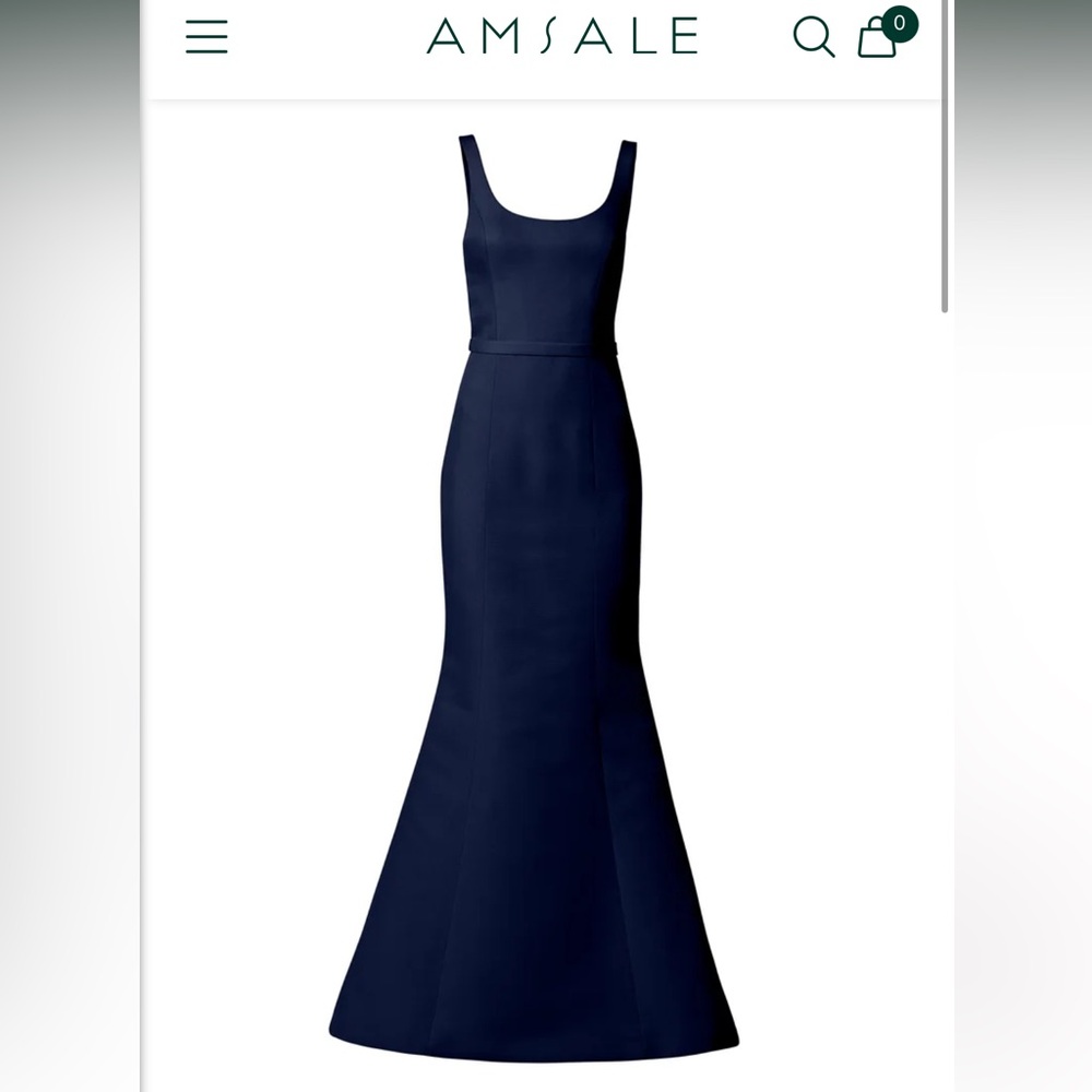 AMSALE Navy Blue Bridesmaids Dress